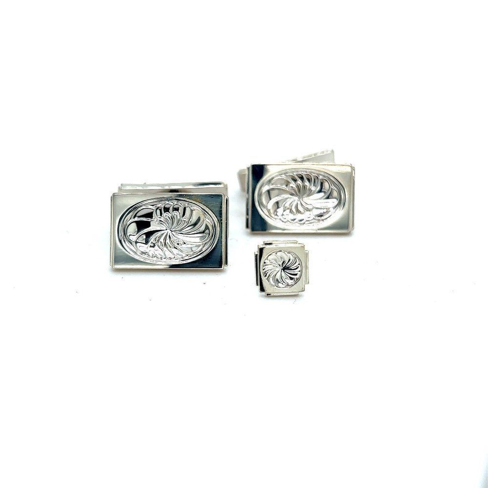 Georg Jensen Estate Mens Cufflinks Set With Tie Pin  Silver GJ11
